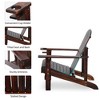 Outsunny Wooden Adirondack Chair, Outdoor Patio Lawn Chair with Cup Holder, Weather Resistant Lawn Furniture, Classic Lounge for Deck, Garden,Brown - 4 of 4