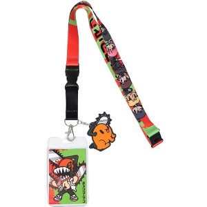 Chainsaw Man Keychain Manga Anime ID Badge Holder Lanyard w/ Rubber Pendant - 1 of 4