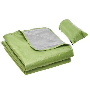 VEVOR Camping Blanket, Large Warm Wearable Stadium Blanket, Waterproof & Windproof, Polyester Fleece, Flame Retardant, 79" x 59", Army Green - 1 of 4