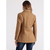 INSPIRE CHIC Women's Work Office Winter Overcoat Single Breasted Point Collar Pea Coat - 4 of 4