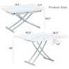 Modern Minimalist Multifunctional Lift Table with 0.8" MDF Top and Adjustable Silver Metal Legs, Usable as Coffee, Dining, Office - 4 of 4