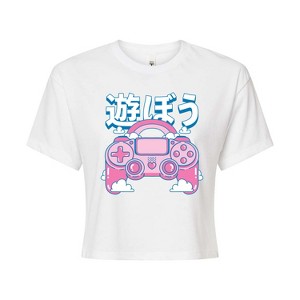 Women's - Instant Message - Girly Game Controller Cropped Graphic T-Shirt - 1 of 4