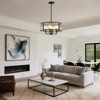 GTCLIGHTING Modern Dining Room Chandelier 20” Black Textured Glass Chandelier Light Fixture Farmhouse Round Hanging Lighting for Dining Room Kitchen - 2 of 4