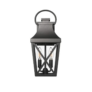 Gulches Outdoor Wall Lights - Matte Black Sconces with Clear Glass for Porch, Balcony, Patio, and Garage (Single & 2 Pack Options) - 1 of 4