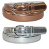 CTM Women's 1 1/8 Inch Wide Leather Metallic Dress Belt (Pack of 2 Colors) - 4 of 4
