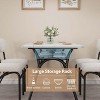 5-Piece Modern Dining Set: 43.3" Kitchen Table & 4 Beige Chairs (300 lb) w/ Storage Shelf - Small Space Set for Apartments - 3 of 4