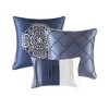 Sapphtopaz 7-Piece All-Season Comforter Set, Traditional Faux Silk Bedding Set with Pieced Details, Bed Skirt & Decorative Pillows, Bedding Set - 3 of 4