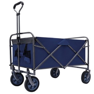 BEAFUP Foldable Utility Wagon Cart with 4 All-Terrain Wheels & 150lbs Capacity | Portable Folding Wagon for Camping,Beach,Shopping,Picnics - 1 of 4