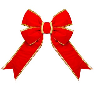 Novelty Lights 8" Red 3D Christmas Bow - 1 of 4