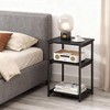 COZONY 3-Tier Side Table with Storage, Small End Table & Telephone Table, Metal Frame Tall Nightstand for Living Room, Bedroom, Office, Bathroom - 4 of 4