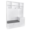 78.7'' Elegant Design Hall Tree with Storage Cabinet, 3 Shelves, Widen Bench and 3 Coat Hooks - ModernLuxe - 4 of 4