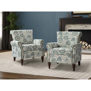 Cythnus Wooden Upholstered Armchair Set of 2|HULALA HOME - 1 of 4