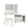 JUJABU Modern Expandable Vanity Table with Lighted Mirror, Storage Drawers, Cabinet & Built-in Power Outlet - 2 of 4