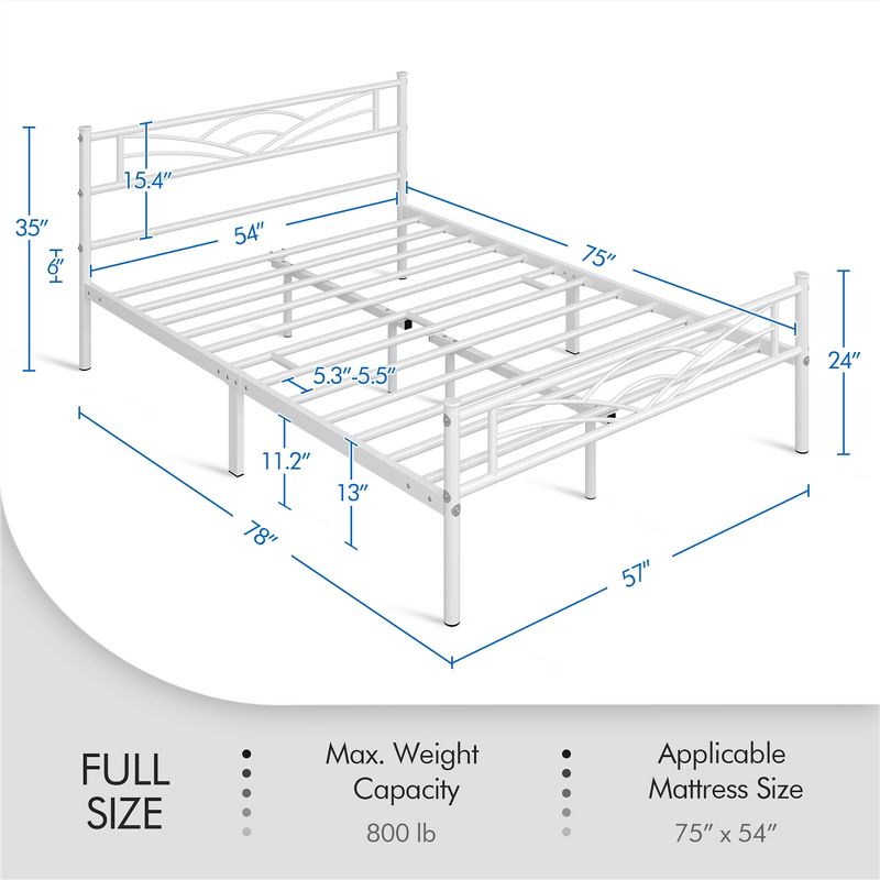 Yaheetech Metal Platform Bed Frame with Cloud-inspired Design Headboard, 3 of 8