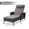Buenhomino Outdoor Chaise Lounge Chairs Set, Set of 2 Wicker Patio Reclining Chairs with Adjustable Backrest and Cushion, Rattan Lounger for Pool - 2 of 4