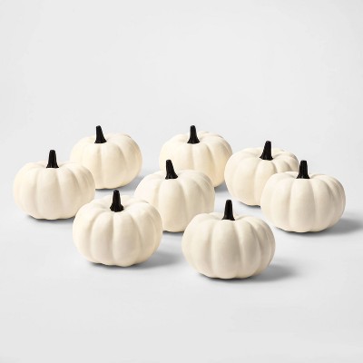 8ct Painted Pumpkins White Halloween Decorative Sculpture Set - Hyde & EEK! Boutique™