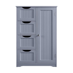 Vtec Trading Grey Wooden Bathroom Floor Cabinet - 1 of 3