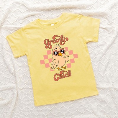 The Juniper Shop Groovy Chick Checkered Toddler Short Sleeve Tee