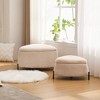 Cesicia 2Pcs Upholstered Storage Ottoman Set, Faux Fur Foot Stool, Side Table With Reversible Lid, for Living Room Bedroom - 3 of 4