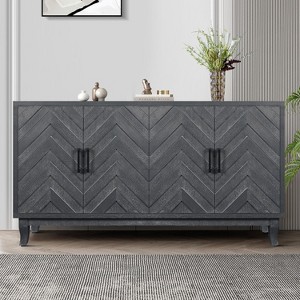 NicBex 59.8 Inch 4-Door Lacquered Accent Storage Cabinet with Adjustable Shelves for Living Room,Kitchen,Hallway - 1 of 4