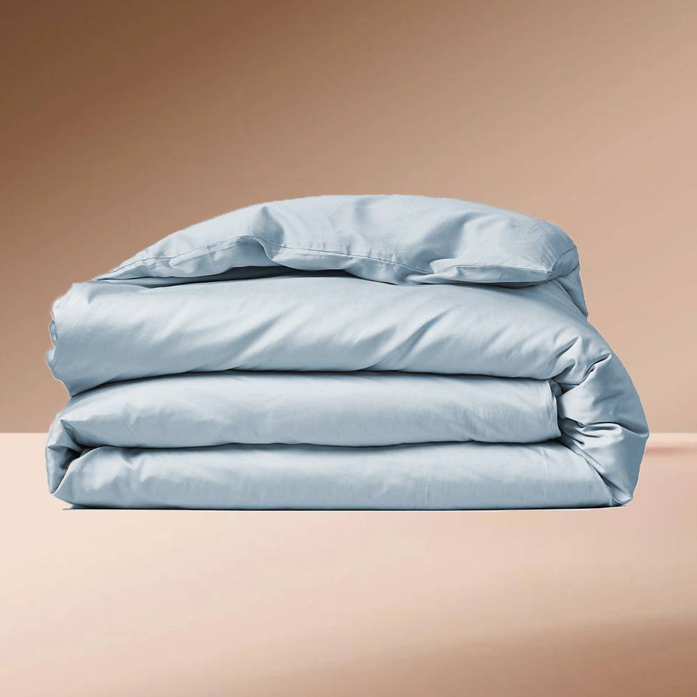 Photos - Bed Linen Eucalypso Full/Queen 600 Thread Count Heavenly Duvet Cover Light Blue: Lyocell Sateen, Machine Washable, Hidden Button Closu