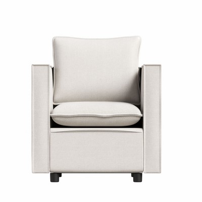 Lirago 25.2"W * 25.6"D * 30.7"H Modern Beige Linen Sofa Chair with Breathable Cushion-Compact Design for Bedroom/Reading Nook, Durable & Easy Assembly