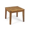 NicBex 20" Square Acacia Wood Outdoor Side End Table,Accent Transitional Style Patio Side Table for Deck & Garden,Outdoor Furniture - 2 of 4