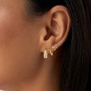 Gold Earrings for Women, 14k Gold Plated Dangle Huggie Earrings for Women Trendy Dainty Gold Hoop Earring Stacks Pearl Chain Drop Cartilage - 3 of 4