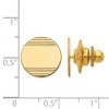 Black Bow Jewelry 14K Yellow Gold Striped Round Disc Lapel or Tie Pin, 13mm - 2 of 3