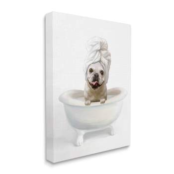 Stupell Industries Bathroom Relaxation House Pet Terrier Claw Bath Design