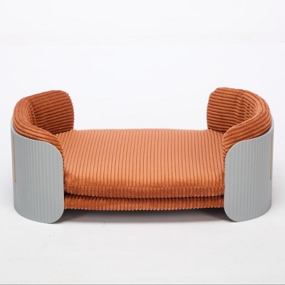 LAOTIES Scandinavian Style Elevated Cat Bed,Breathable Pet Couch With Removable Washable Mattress