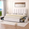 VECELO Upholstered Bed Frame with 4 Storage Drawers and Adjustable Velvet Headboard - 4 of 4