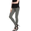 INSPIRE CHIC Women's Printed Stripe High Waist Elastic Waistband Yoga Stirrup Pants - 2 of 4
