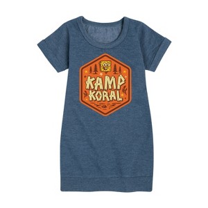 - SpongeBob SquarePants - Kamp Koral Kamp Koral Badge Graphic Short Sleeve Fleece Dress - 1 of 4