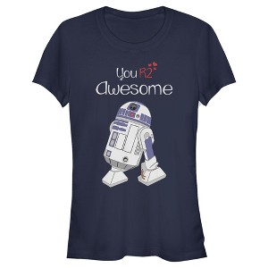 Juniors Womens Star Wars Valentine's Day You R2 Awesome T-Shirt - 1 of 4
