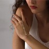 Bracelets for Women 14K Gold Silver Plated Ring Bracelet Hand Chain Dainty Evil Eye Heart Clover Daisy Cubic Zirconia - 2 of 4