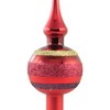 Inge Glas 11.5 Inch Dark Red Block Stripes Finial Tree Topper Christmas Tree Toppers - 3 of 4