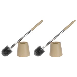 REGALWOVEN Round Head Stainless Steel Durable Grip Handle Compact Size Toilet Brush with Holder - 1 of 4