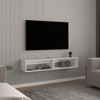 INFURNIC TV Stands and Consoles Modern Entertainment Center with 2 Shelves for Small Spaces and Living Rooms, White, 64.57"*17.72"*3.54" - 2 of 4
