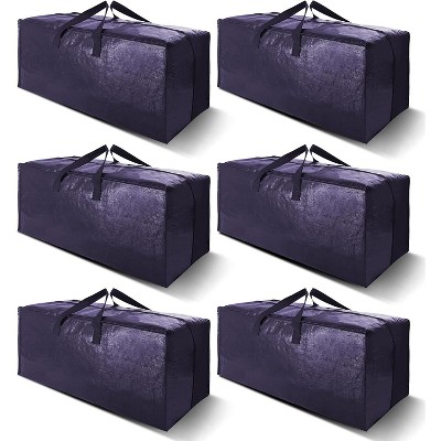 6/12pack Heavy Duty Extra Large Moving Bags W/Backpack Straps - Strong Handles & Zippers