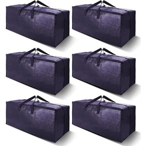 6/12pack Heavy Duty Extra Large Moving Bags W/Backpack Straps - Strong Handles & Zippers - 1 of 4