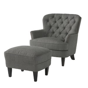 NicBex Soft Fabric Accent Chair,Upholstered Living Room Chairs with High Backrest and Ottoman,Modern Armchair,Accent Chairs for Living Room - 1 of 4