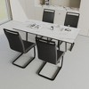 5-Piece Extendable Dining Set with Rectangle Kitchen Table and 4 C-shaped Tube Armless Chairs - 2 of 4