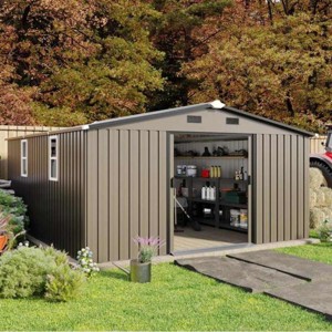 10x12 FT Outdoor Metal Backyard Storage Shed with Windows,Large Weatherproof Garden Tool Shed,Heavy Duty Metal Garage Shed for Patio-Coolbibila - 1 of 4
