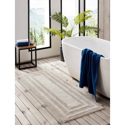 Logan Light Beige Cotton Bath Runner Rug