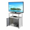 Designs2Go TV Stand for TVs up to 25" with Black Glass Storage Cabinet and Shelf - Breighton Home - 3 of 4