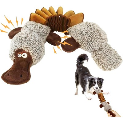 ZippyPaws Dog Toys, Stuffed Large Dog Toys to Keep Them Busy, Interactive Plush Chew Toys with Crinkle Paper, Platypus