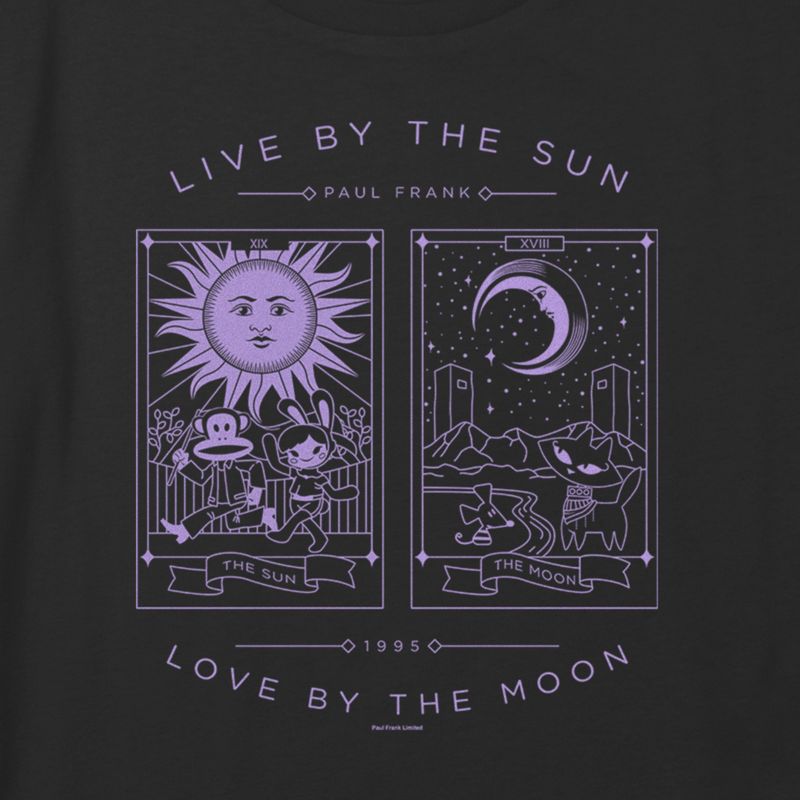 Girl's Paul Frank The Sun and the Moon Tarot Cards Crop Top T-Shirt, 2 of 4