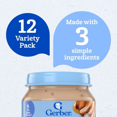 Gerber Baby Food Stage 2 Chicken and Turkey Puree Variety Pack
