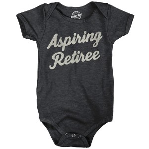 Aspiring Retiree Baby Bodysuit Funny Sarcastic Graphic Novelty Jumper for Infants - Crazy Dog Baby Bodysuit For the Office - 1 of 4